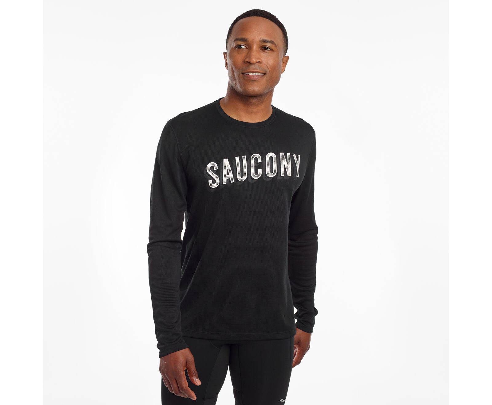 Saucony Stopwatch Long Sleeve Men's Shirts Black | Canada 633OKIR